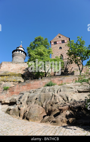 Le château et la Tour Sinwell Nuremberg Allemagne Nürnberg Deutschland Europe Banque D'Images