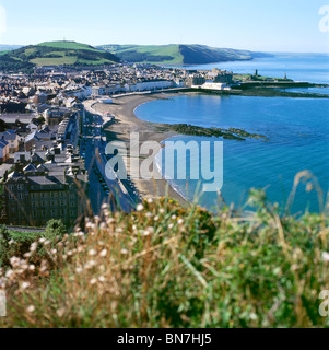 Voir d'Aberystwyth town de Constitution Hill, Galles Ceredigion. KATHY DEWITT Banque D'Images