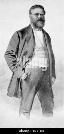 Illustration noir et blanc d'Heinrich Ludwig Christian Friedrich (Fritz Reuter Reuter), romancier allemand Banque D'Images