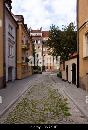 Vue sur la vieille ville de Varsovie en Pologne montrant les maisons et églises multicolores Banque D'Images