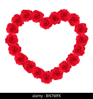 Le symbole en forme de coeur rose rouge sur fond blanc Banque D'Images