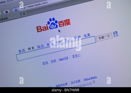 Site web du moteur de recherche Baidu Banque D'Images