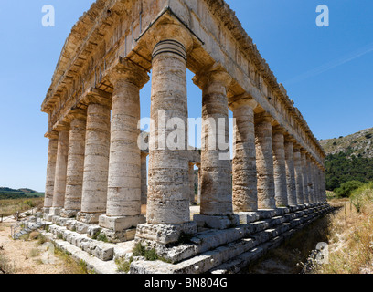 Le Temple Grec de Segesta, Erice, région nord-ouest de la Sicile, Italie Banque D'Images