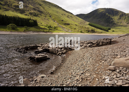 Haweswater réservoir pendant la sécheresse, Cumbria Banque D'Images