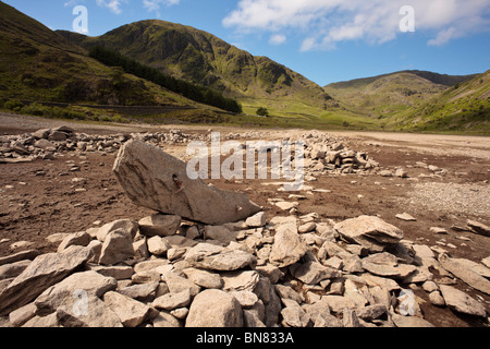 Haweswater réservoir pendant la sécheresse, Cumbria Banque D'Images