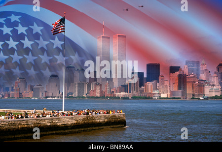 Le New York Manhattan skyline avant 9-11 Banque D'Images