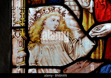 Vitraux dans l'église de Saint - Pierre, Peterchurch, Herefordshire, Angleterre, RU Banque D'Images