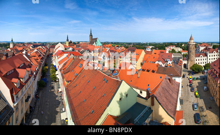 La ville de Bautzen en Allemagne panorama. Voir à partir de la haute tour. Banque D'Images