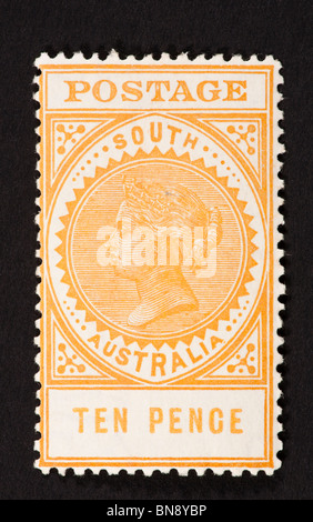 Timbre-poste de l'Australie du Sud représentant la reine Victoria. Banque D'Images