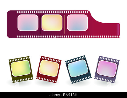 Dessin illustration de l'ancienne bande de film négatif Banque D'Images