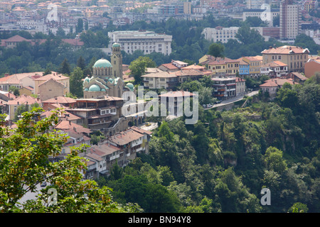 Veliko Tarnovo, ancienne capitale de la Bulgarie, vu de l'ancienne forteresse Banque D'Images