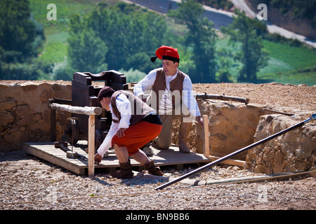 Loisirs historique pour fêter le bicentenaire de la construction de Fort Zambujal, à Mafra, partie de la Lignes de Torres Banque D'Images