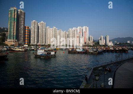 Tour éolienne par Ap Lei Chau Hong Kong Aberdeen Park Banque D'Images