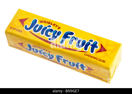 Wrigley's de paquets de chewing-gum Juicy Fruit Banque D'Images