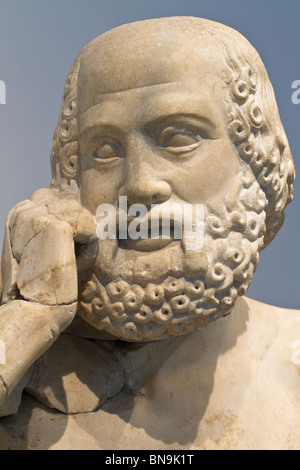 Détail de la prophétesse du fronton est du Temple de Zeus à Olympie, ca. 460 AV. Banque D'Images