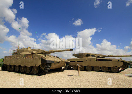 Israël, Shephelah, Merkava tanks au Corps blindé Site Memorial et musée à Latroun Banque D'Images