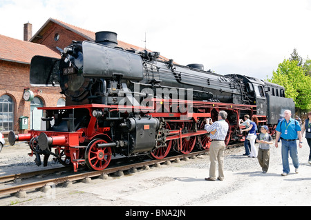 Locomotives à vapeur à 'Allemand', Musée de la Locomotive à vapeur Neuenmarkt, Bavière, Allemagne. Banque D'Images