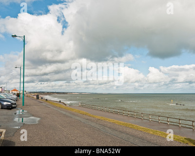 La plage d''Aberdeen et l'Esplanade en hiver, Aberdeenshire, Scotland, UK Banque D'Images