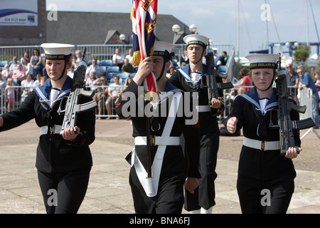 Les cadets de la couleur d'affichage du parti sur les forces armées day 2010 à Bangor Northern Ireland Banque D'Images