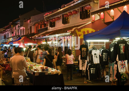 Marché nocturne de la rue Jonker Malacca Melaka en Malaisie Banque D'Images