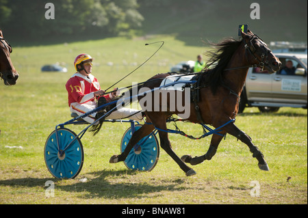 Les jockeys qui participent à des courses de trot du faisceau, Aberystwyth Wales UK Banque D'Images