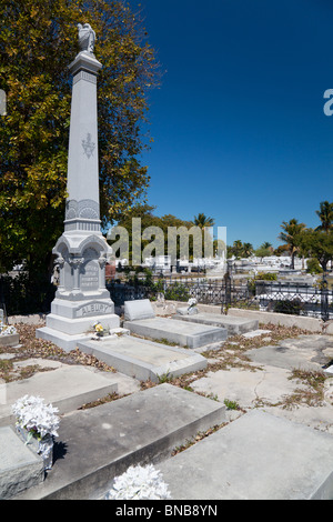 Tombe de Richard H Albury 1841-1898 dans le cimetière de Key West, Floride, USA Banque D'Images