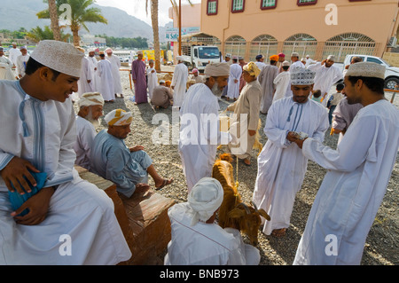 Marché de chèvre Nizwa Oman Banque D'Images