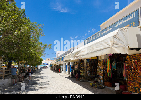 Boutiques dans le centre de Houmt Souk (la capitale de l'île), Djerba (Tunisie) Banque D'Images