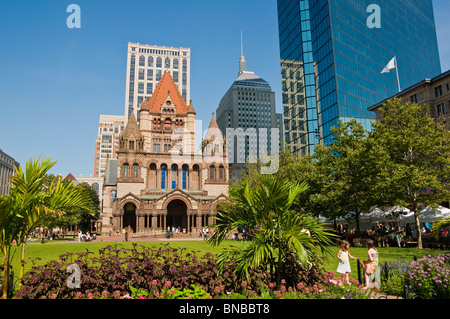 Trinity Church et John Hancock Tower Boston Banque D'Images