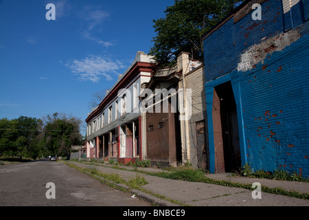 Des bâtiments abandonnés Détroit, Michigan USA Banque D'Images