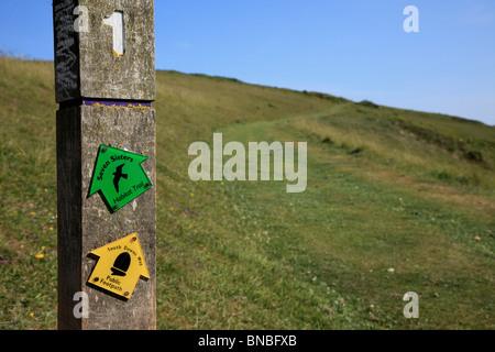 3256. South Downs Way, sept Sœurs Country Park, Cuckmere, East Sussex, UK Banque D'Images