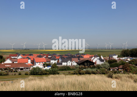 3118. Village de carrossage Welland & Marsh Wind Farm, East Sussex, UK Banque D'Images