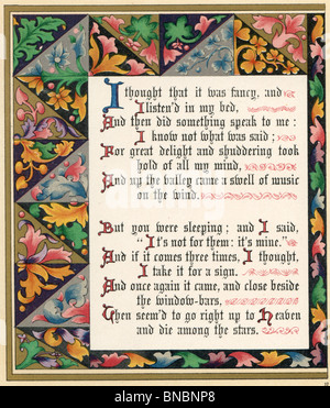 Tennyson's peut imprimeur -bordure décorative Design Banque D'Images