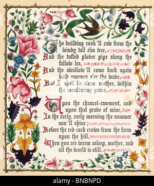 Tennyson's peut imprimeur -bordure décorative Design Banque D'Images