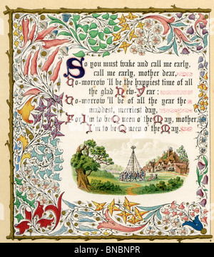 Tennyson's peut imprimeur -bordure décorative Design Banque D'Images