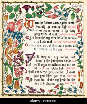 Tennyson's peut imprimeur -bordure décorative Design Banque D'Images