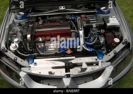 Mitsubishi Evo 7 sept voiture voitures show affiche montrant la concurrence old vintage restauré la restauration restauration hobby hobbies homme int Banque D'Images