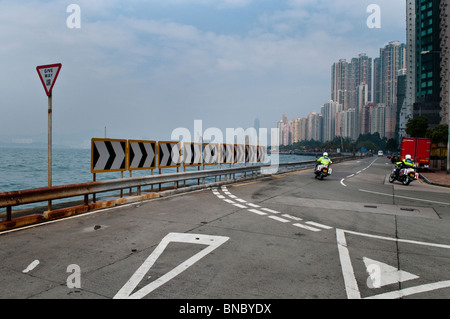 Hong Kong,au port et jetée à l'Ouest sur l'Ile de Hong Kong, Kennedy Town Banque D'Images