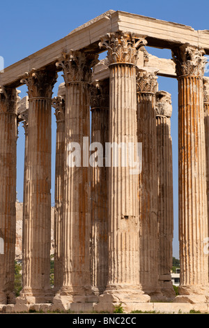 Le Temple de Zeus olympien à Athènes, vue depuis le sud-est. Banque D'Images