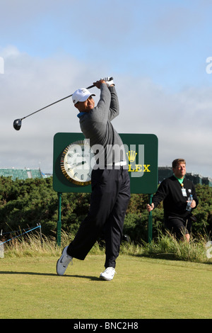 Eldrick Tont 'Tiger' Woods est un golfeur professionnel américain qui est parmi les meilleurs golfeurs de tous les temps, au British Open de Golf de St Andrews, Écosse, Royaume-Uni, Juillet 2010 Banque D'Images