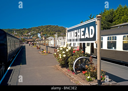 La station de Minehead, West Somerset Railway, UK Banque D'Images