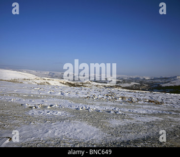 Paysage d'hiver Handley Lyme Lyme Park ci-dessus et le sentier Gristone Cheshire Angleterre Banque D'Images