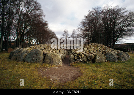 L'Écosse de Balnuaran Clava Cairns funéraires préhistoriques Banque D'Images