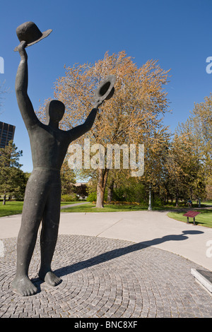 Netherlands-Canada Liberation Monument : l'homme aux deux chapeaux. Banque D'Images