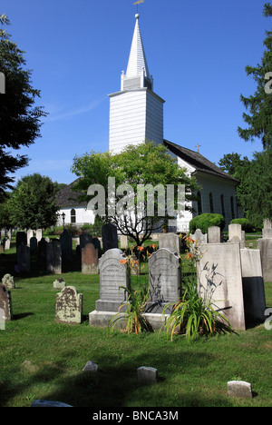 Caroline historique Episcopal Church et cimetière Setauket Long Island NY Banque D'Images