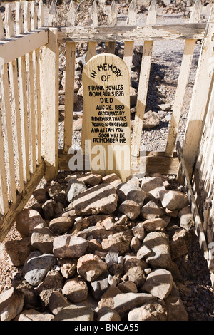 Tombe de Frank Bowles au Boothill Graveyard, Tombstone, en Arizona. Banque D'Images