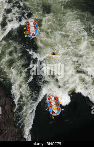 Rafting sur le Zambèze, Zambie Banque D'Images