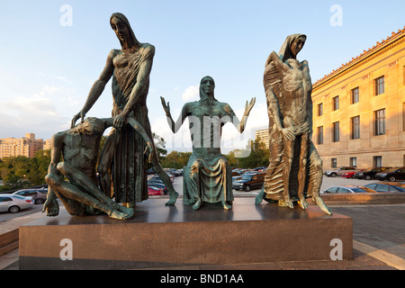 Statue de 'Conscience' par Jacob Epstein, 1954, Philadelphia Museum of Art, New York, USA Banque D'Images