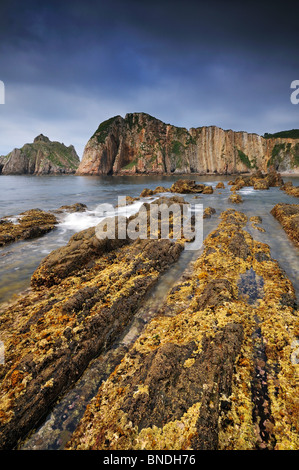 Plage du silence. Asturies (Sapin), Côte occidentale Banque D'Images