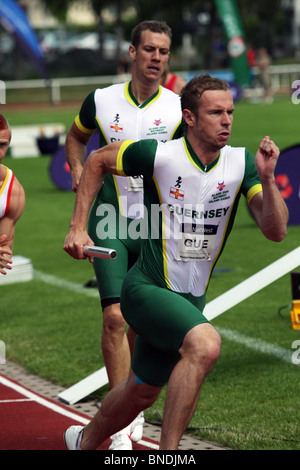 Guernesey remporte le 4x400m relais chez Natwest Island Games 2009, le 3 juillet 2009 Banque D'Images